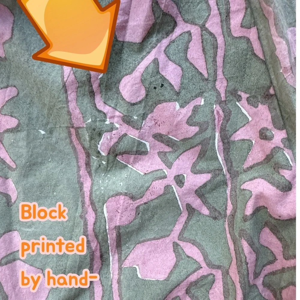 Cleobella SHORTS handmade process ruffle elastic belted Green Pink Floral S /‎ M